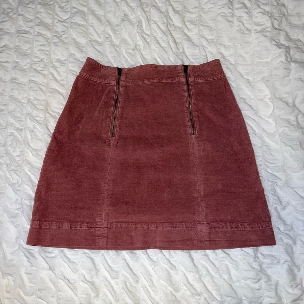 Madewell velvet skirt with two zippers